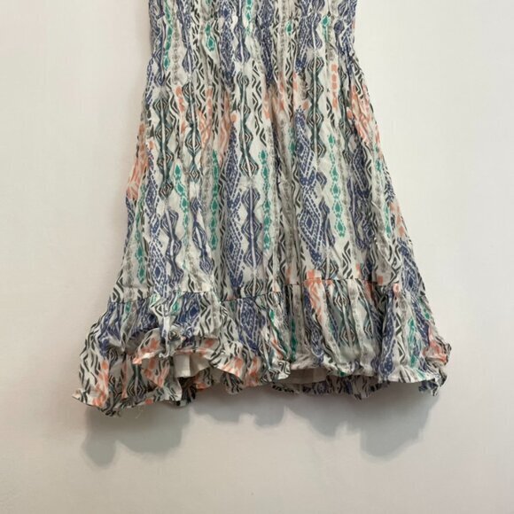 NEW NWT CHELSEA & THEODORE Flounce off the Shoulder Dress White Aztec Boho Mini - Picture 13 of 14